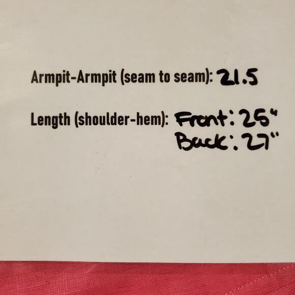 Talbots Pure Irish Linen V Neck Collared Button Up Shirt Womens Size 10P Pink - Picture 8 of 8